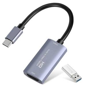 lot 41752 image: Guermok AudioVideo Capture Card, USB3.0 HDMI to USB C, 4K 1080P 60FPS Capture with Type-C Adapter Devices for Gaming Live Streaming Video Recorder, for Windows Mac OS System OBS Zoom