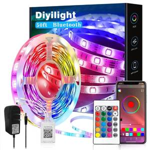 lot 41753 image: diyilight Led Strip Lights 50 ft Smart Light Strips with App Control Remote, 5050 RGB Led Lights for Bedroom, Music Sync Color Changing Lights for Room Party
