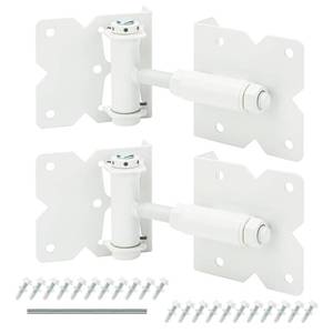 lot 41754 image: SANKINS Self Closing Gate Hinges Heavy Duty Hardware Hinges for WoodenVinylPVC Fences, 90 Degree Adjustable Gate Hinge with Installation Screws and Swing Adjuster Tool, 2 PackSet, White