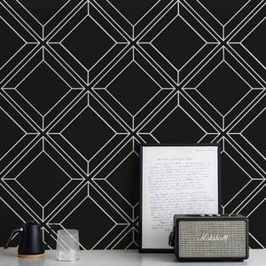 lot 41766 image: Heroad Brand Boho Peel and Stick Wallpaper Black and White Contact Paper Geometric Wallpaper Modern Removable Wallpaper for Cabinets Shelf Liners Self-Adhesive Thicken Vinyl Roll Wallpaper 16.1x78.7