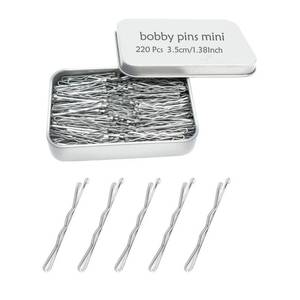 lot 41771 image: 220 Ct 1.38 Inch Mini Silver Gray Cute Bobby Pins with Metal Box, Small Hair Bobby Pins for Buns, YINGFENG Premium Gray Hair Pins for Kids, Girls and Women, Great for All Hair Types