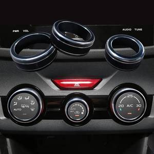 lot 41774 image: Subaru Accessories, for Subaru Forester 2019-2023, Crosstrek 2018-2023, Subaru Impreza Accessories 2017-2023, Interior Trim Air Conditioner Volume Control Switch Ring 3pcs Black (AC Black)