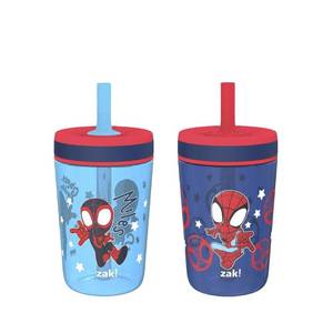 lot 41787 image: Zak Designs Marvel Spider-Man Kelso Toddler Cups For Travel or At Home, 15oz 2-Pack Durable Plastic Sippy Cups With Leak-Proof Design is Perfect For Kids (Spidey and His Amazing Friends)