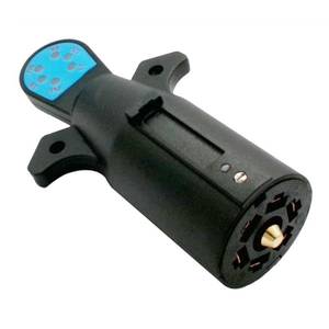 lot 41797 image: NEW SUN 7-Way Trailer Light Circuit Connector Tester wLED 7 Pin Trailer Plug Tester 7 PIN Round RV Blade Electric Wiring Tester (1Wiring Tester)
