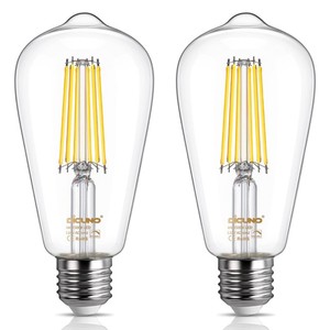 lot 41810 image: DiCUNO Vintage LED Edison Bulb Dimmable, 60W Equivalent, Daylight White 4500K, E26 Edison Bulb ST64, 700 Lumens, Antique LED Filament Bulb for Kitchen Lighting, Pack of 2