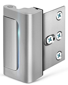 lot 41816 image: EverPlus Home Security Door Lock with 8 Screws, Childproof Door Reinforcement Lock with 3 Inch Stop Withstand 800 lbs for Inward Swinging Door,Upgrade Night Lock to Defend Your Home (Silver)