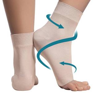 lot 41828 image: KEMFORD Ankle Compression Sleeve - Plantar Fasciitis Braces - Open Toe Compression Socks for Swelling, Sprain, Neuropathy, Arch Support for Men and Women - 15-20mmhg, 2XL, Beige