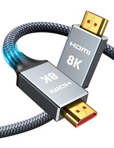 lot 41832 image: Capshi 8K HDMI Cables 2.1 Long, 15ft High Speed 48Gbps, 8K60Hz, 4K120Hz, 2K240Hz, 165Hz, 144Hz, HDCP 2.2&2.3, eARC, HDR, Ethernet, Braided Cord for UHD TV, PS5, PS4, Xbox Series XS, Monitor, PC