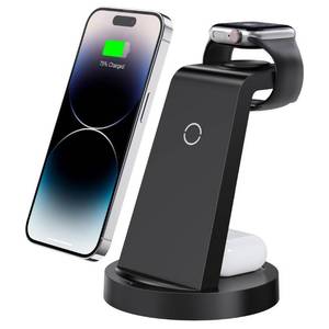 lot 41835 image: 3 in 1 Charging Station for iPhone, Wireless Charger for iPhone 15 14 13 12 11 X Pro Max & Apple Watch - Wireless Charging Station for AirPods Pro 3 2