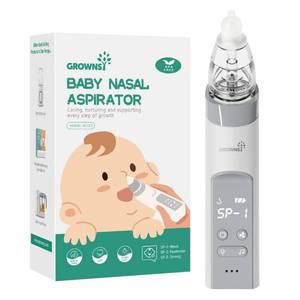 lot 41839 image: GROWNSY Nasal Aspirator for Baby, Electric Nose Aspirator for Toddler, Baby Nose Sucker, Automatic Nose Cleaner with 3 Silicone Tips, Adjustable Suction Level, Music and Light Soothing Function