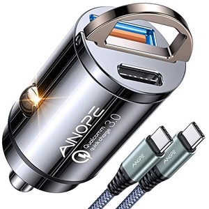 lot 41843 image: AINOPE 90W USB C Car Charger super fast charging, Fast Car Charger with 3.3ft Nylon Type C Cable, Mini Cigarette Lighter USB Charger for iPhone 1515 Pro Max15 PlusSamsung S24 Ultra,Piexl 7 Pro,iPad