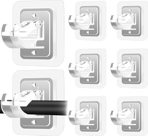 lot 41856 image: 8PCS No Drill Curtain Rod Brackets No Drilling Self Adhesive Curtain Rod Holder Hooks Nail Free Adjustable Curtain Rod Hooks Curtain Hangers for Bathroom Kitchen Home Bathroom and Hotel (Transparent)