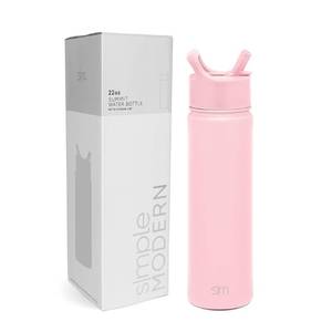lot 41871 image: Simple Modern Water Bottle with Straw Lid Vacuum Insulated Stainless Steel Metal Thermos Bottles  Reusable Leak Proof BPA-Free Flask for Gym, Travel, Sports  Summit Collection  22oz, Blush
