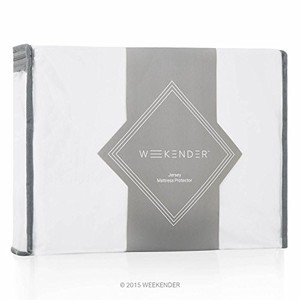 lot 41873 image: WEEKENDER Fitted Jersey Mattress Protector with Quiet Waterproof Barrier - King,White