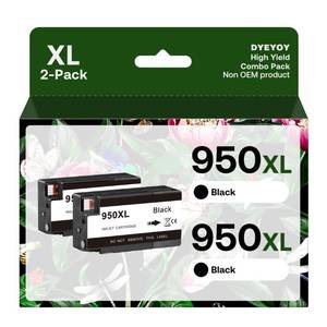 lot 41883 image: 950XL Black Ink Cartridges Compatible for HP 950 XL Ink Replacement High Yield Use with OfficeJet Pro 8600 8610 8615 8620 8100 8630 8660 8640 8615 8625 276DW 251DW Printer (Black, 2 Pack)