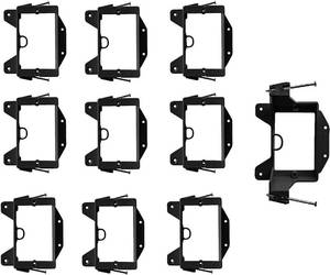 lot 41885 image: BestMounts - 10 Pack Nail-ON Low Voltage Mounting Brackets 1 Gang Multipurpose New Construction - Drywall Outlet Cable Wall Plate Bracket for Telephone Wire, Network Cable, HDMI, Speaker Wire