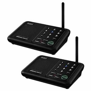 lot 41887 image: Wuloo Intercoms Wireless for Home 1 Mile (5280 Feet) Range 10 - Channel, Wireless Home Intercom System for House Business Office, Room to Room Intercom, Home Communication System (2 Packs, Black)