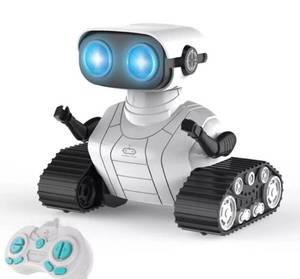 lot 41901 image: BOPTU Robot Toys, Rechargeable Robot Toy with Remote Control, Music, LED Eyes, Dance Moves, Flexible Head and Arms, Smart Sensing for Kids Boys Girls