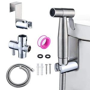 lot 41909 image: Bidet Sprayer for Toilet,Stainless Steel Handheld Bidet Shattaf Toilet Spray,Baby Cloth Diaper Sprayer Kit, Bathroom Toilet Bidet Attachment Set for Bathing Pets Feminine Hygiene