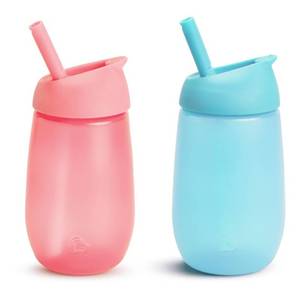 lot 41912 image: Munchkin� Simple Clean Toddler Sippy Cup with Easy Clean Straw, 10 Ounce, 2 Pack, PinkBlue