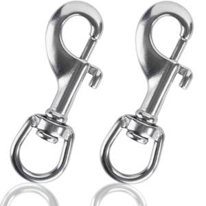 lot 41913 image: Faneta 316 Stainless Steel Flag Pole Swivel Round Eye Bolt Snap Hook Marine Grade Single Ended Flagpole Snap Clips Attachment Hardware to Attach Flag to Flagpole with Rope (Set of 2) (3-12 inch)