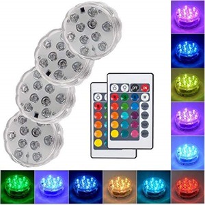 lot 41914 image: Submersible Led Lights with Remote - 2021 Underwater Led Lights - Waterproof Light Pad - Led Lights Battery Operated - Aquarium Lights Decorations - Fountain,Pond Lights -Four Remote Controls Included