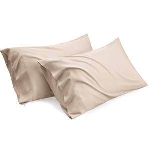 lot 41923 image: Bedsure King Size Pillow Cases Set of 2, Rayon Derived from Bamboo Beige Pillowcase, Cooling Pillow Cases for Hot Sleepers, Soft & Breathable Pillow Covers with Envelope Closure, Gifts, 20x36 Inches