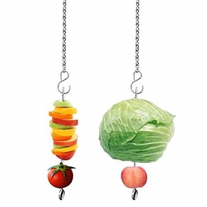 lot 41957 image: Chicken Veggies Skewer Vegetable Hanging Feeder Toy Chicken Fruit Feeder for Hens Chicken Large Birds Pet