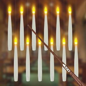 lot 41966 image: Floating Candles with Wand, 12 PCs Christmas Decorations Magic Hanging Candles, Flickering Warm Light Flameless Floating LED Candle with Wand Remote, Battery Operated Christmas Tree Candle Xmas Gift