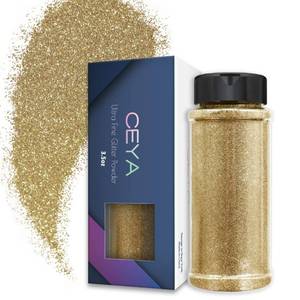 lot 41977 image: Ceya 3.5oz 100g Ultra Fine Glitter Powder Champagne Gold Glitter 1128 0.008 0.2mm for Resin Tumbler Jewelry Nail Art Face Body Festival Makeup Scrapbook Wedding Cards Painting Arts