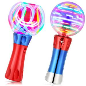 lot 41978 image: Hungdao 2 Pieces Light Toys Spinner Wand Sensory Toys Light Wand Light Toy Light Spinner Magic Ball Light Wand Glow LED Orbiter Wand for Little Teens Game Party Favors (Classic Style)