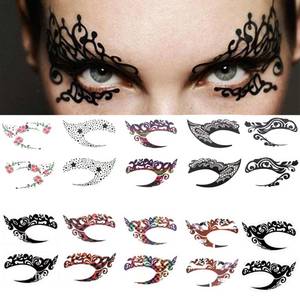 lot 41981 image: Eye shadow Tattoo Sticker, Temporary Eye Tattoo Makeup Transfer Stickers Eyeliner Eyeshadow Sticker Eyes Makeup Party Lace Stickers on Face 20pcs 10 Pairs ##-Colorful
