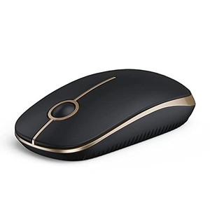 lot 42001 image: VssoPlor Wireless Mouse, 2.4G Slim Portable Computer Mice with Nano Receiver for Notebook, PC, Laptop, Computer (Black and Gold)