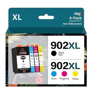 lot 42004 image: Stiizo 902XL Ink Cartridge Combo Pack ReplacementHP 902 XL High Yield Compatible HP Officejet Pro 6978 6968 6970 6960 6962 6958 6954 6950 6951 Printers (Black, Cyan, Magenta, Yellow, 4 Combo Pack)