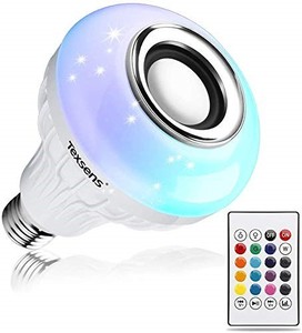 lot 42010 image: Texsens Bluetooth Smart Light Bulb Speaker Generation II with Updated Remote Control - New Function of Light Flashing as Music Goes