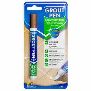 lot 42019 image: Grout Pen Brown Tile Paint Marker Waterproof Grout Paint, Tile Grout Colorant and Sealer Pen - Brown, Narrow 5mm Tip (7mL)