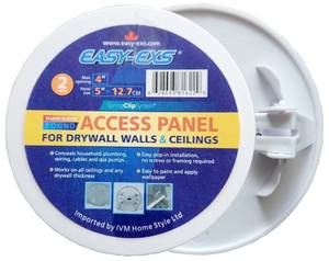lot 42021 image: EASY-EXS Access Panel Round 5 Spring-Clip (Max Service Opening 4) Plastic White (Pack of 2) (Round 5)