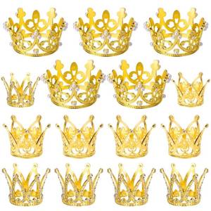 lot 42023 image: Ayfjovs 15 Pieces 3 Size Crown for Cake Topper Mini Baby Crown Tiny Queen Crowns for Flower Bouquet Accessories Mothers Day Women Lady Girl Wedding Baby Shower Birthday Valentines Party Decoration