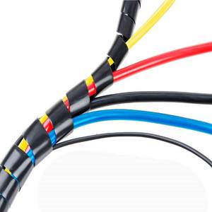 lot 42024 image: 50Ft XHF 14 Spiral Cable Wrap 6mm(Wrapping Range4mm-50mm) Spiral Wire Wrap Cord for Computer Electrical Wire Organizer Sleeve Hose RoHS Black