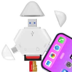 lot 42033 image: TIANSONG SD Card Reader for iPhone, Triangle USB Type C Memory Card Reader for iPhone 15iPad USB to SD Card Adapter Supports SDTf Card Trail Game Camera Viewer for MacBook ProAir No App Required