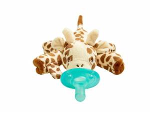lot 42034 image: Philips AVENT Soothie Snuggle Pacifier Holder with Detachable Pacifier, 0m, Giraffe, SCF34701-1 Count (Pack of 1)