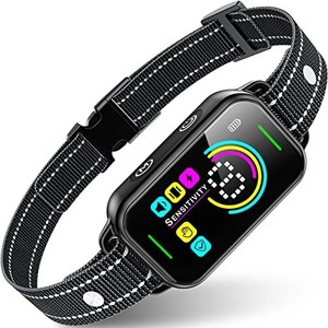 lot 42053 image: DINJOO Bark Collar, Dog Bark Collar for Large Medium Small Dogs,Smart Bark Collar,Rechargeable Anti Barking Training Collar with 8 Adjustable Sensitivity,Bark Collar with Beep (Dark Black)
