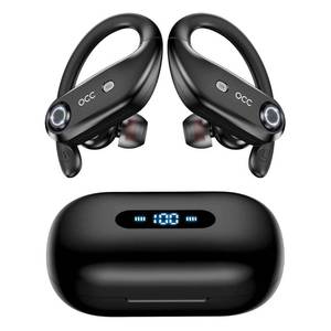 lot 42056 image: Wireless Earbuds Bluetooth Headphones 130H Playback 4-Mic HD Call IP7 Waterproof Ear Buds in Ear Sport LED Display Earphones with Earhooks for Running Workout Gym Phone Laptop TV Computer (Black)
