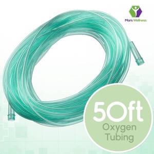 lot 42077 image: Oxygen Tubing - Premium Green Crush Resistant Oxygen Tubes - Extra Long 50 Foot - Pack of 3 Tubes