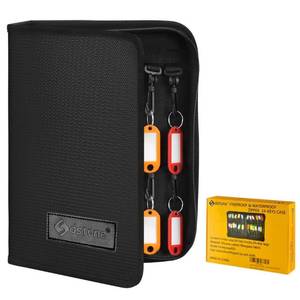 lot 42083 image: Sdstone Portable Zippered Key Case,Fireproof and Waterproof Key Organizer with 24 Key Tags Key Storage,Portable Manager, Landlord Zipper Key Binder forReal Estate Sales, Hotels, Car Service key box