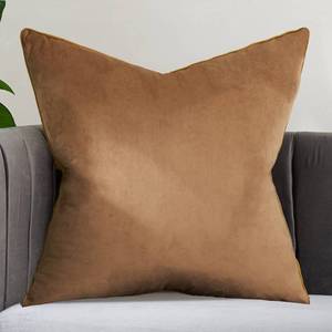 lot 42088 image: Avigers 24 x 24 Inches Brown Solid Cushion Case Luxury Modern Square Throw Pillow Cover Decorative Pillow for Couch Living Room Bedroom Car 60 x 60cm
