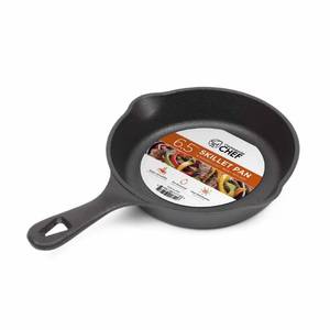 lot 42097 image: Commercial CHEF 6.5 Inch Cast Iron Skillet, Black