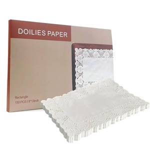lot 42100 image: Aegwynn Lace Paper Placemats-8 inch x 12 inch Rectangle Paper Doilies 150 Pcs,Disposable Doilies, Elegant White Decorative Paper Doilies for Din,Parties,Birthday and Weddings. (8  12)