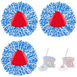 lot 42105 image: 3 Pack Mop Heads Replacements Spin Mop Refills for O Cedar RinseClean 2 Tank System Microfiber Mop Replace Head