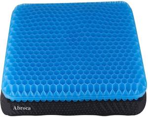 lot 42117 image: Abroca Gel Seat Cushions for Long Sitting, Double Thick Cooling Seat Pads for Back Sciatica Tailbone Pain Pressure Relief with Non-Slip Cover, Chair Pads for Car Seat Driver, Office,Wheelchair